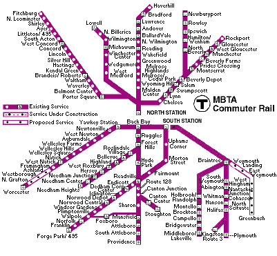 Boston Apartments MBTA Commuter Rail Map. Commuter Boat Service