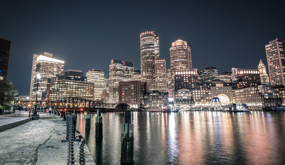 Boston Waterfront at night