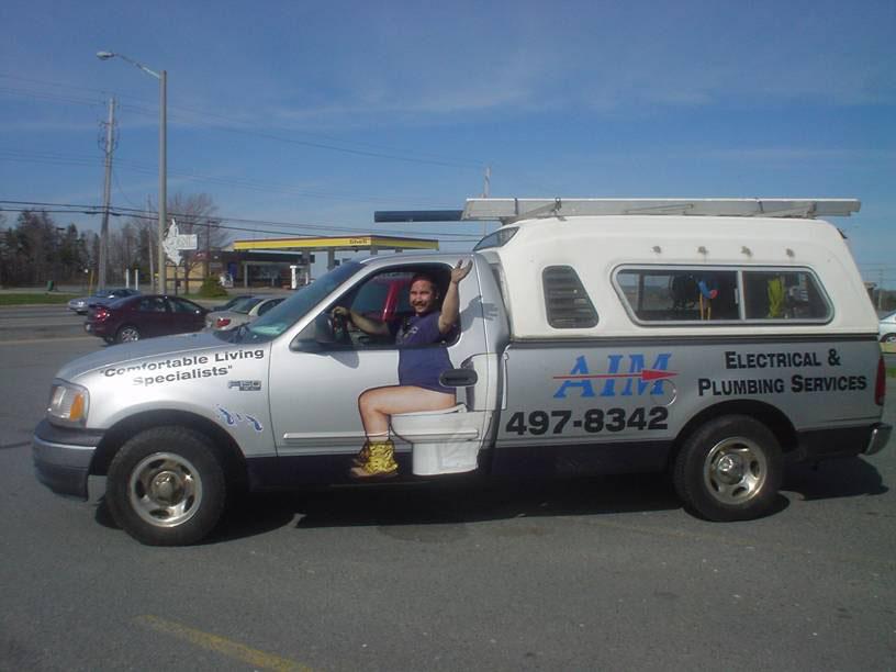 Plumber in a truck