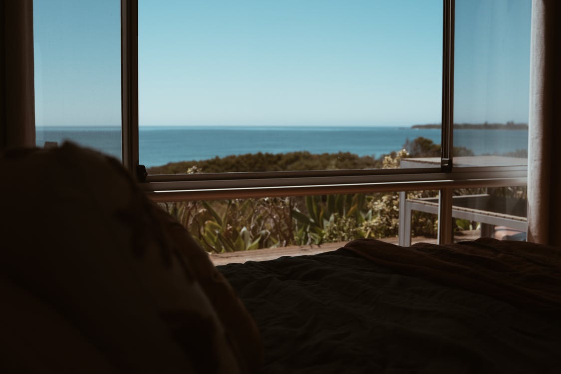 Window overlooking the ocean