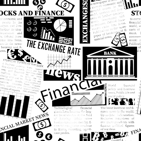 Black and white text, financial, bank, the exchange rate, stocks and finance