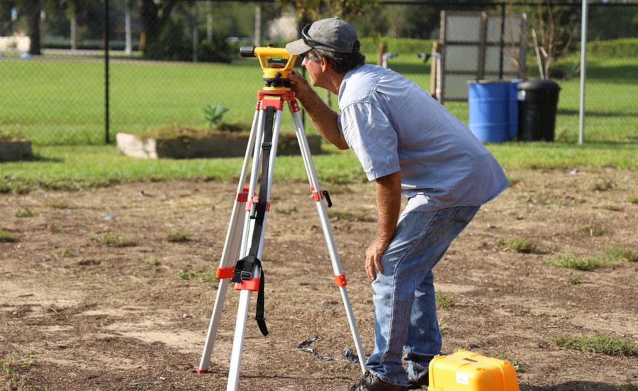 Person doing a land survey