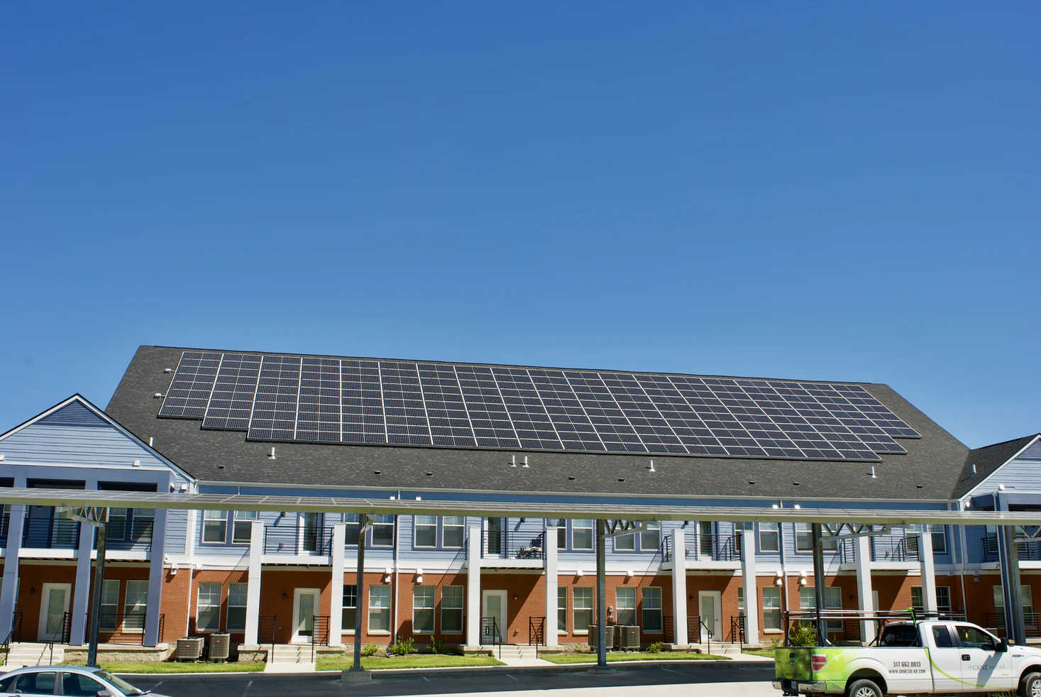 Solar panels on a building 