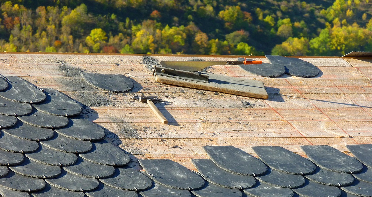 Roof repair, new shingles on roof