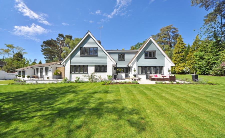 house, big green lawn