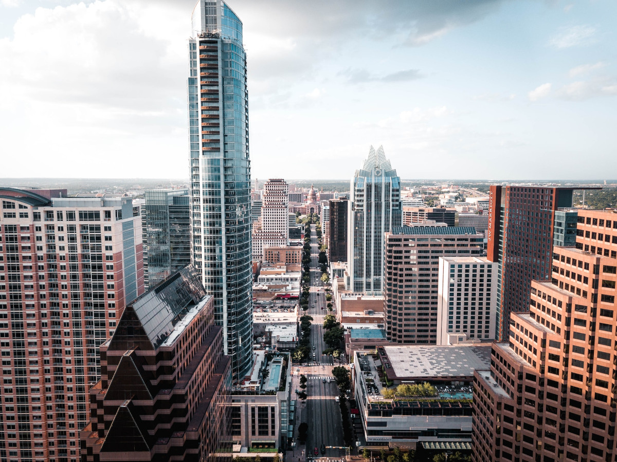 Arial view of Austin, Texas