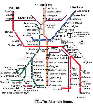 Boston Apartments MBTA Subway Map