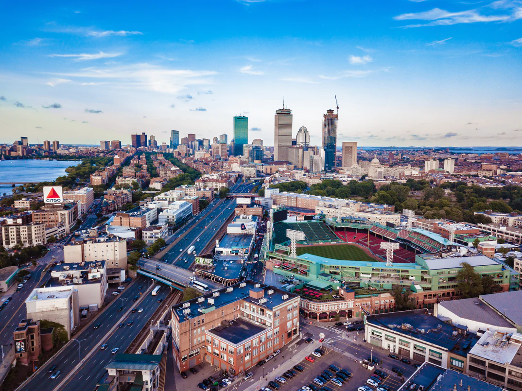 Arial view of Boston