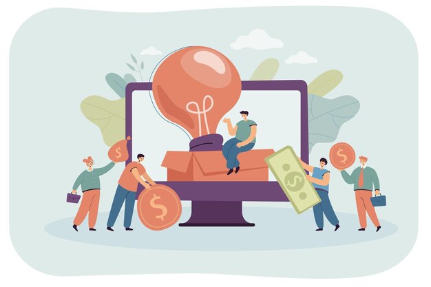 Tiny sponsors giving donations. Image by Freepik