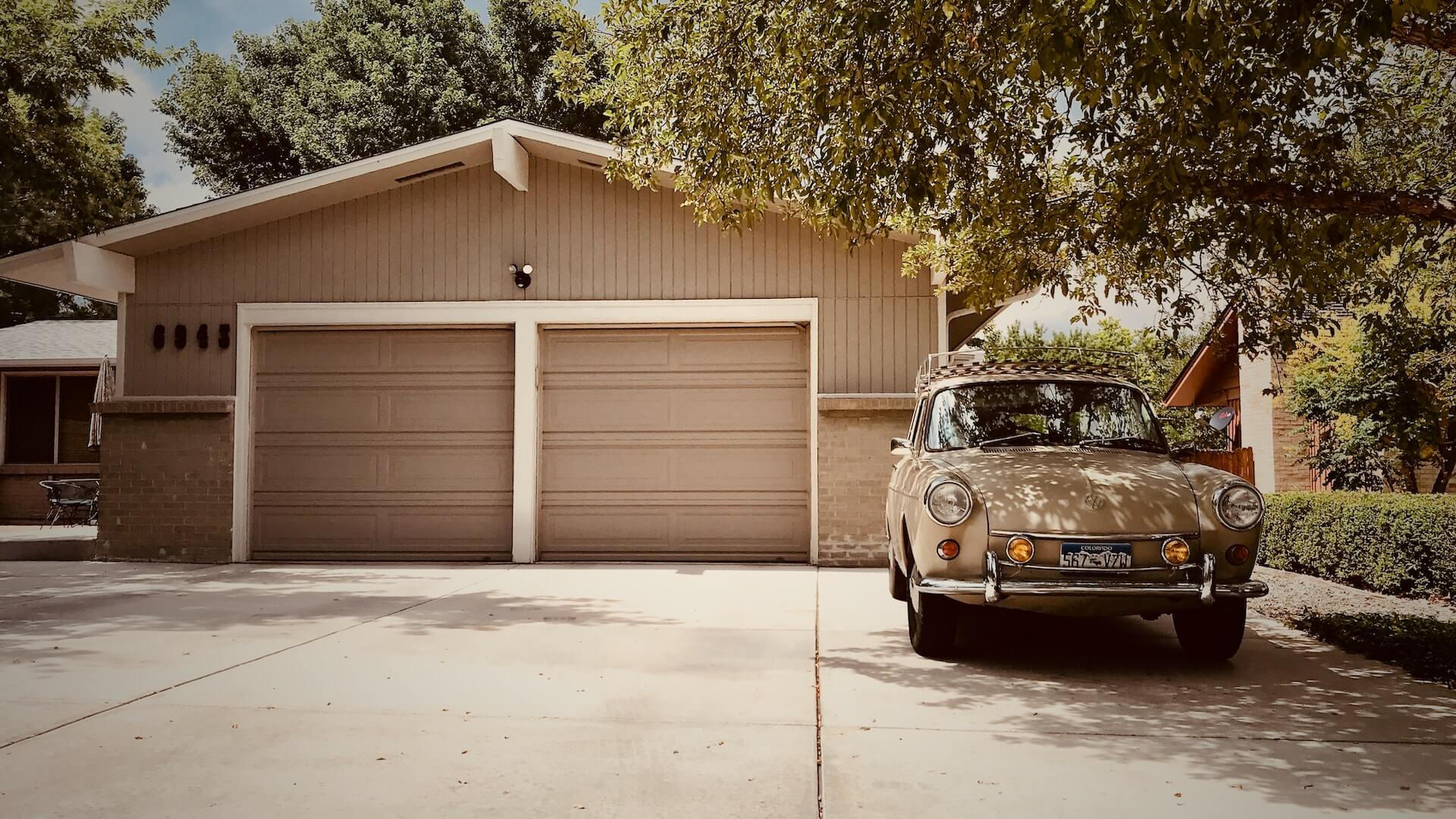 modern house, garage