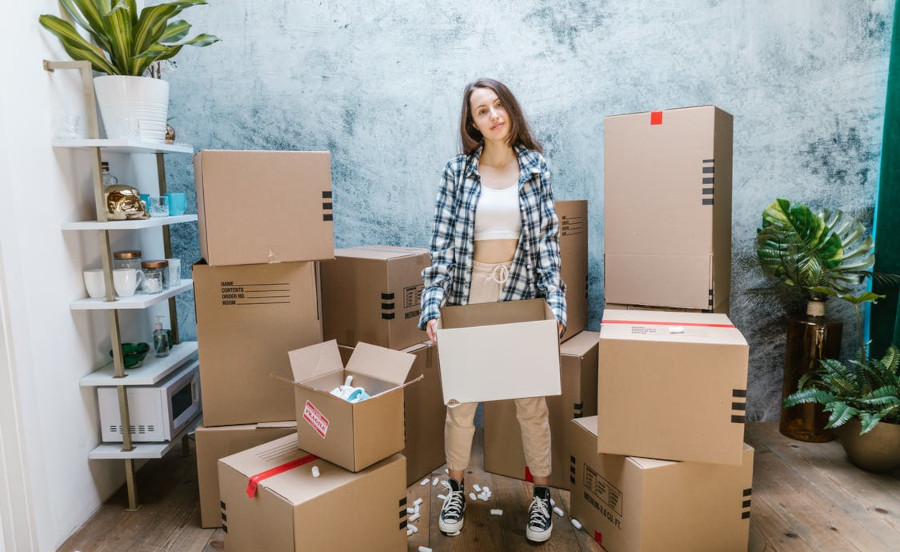 boxes, person holding a box