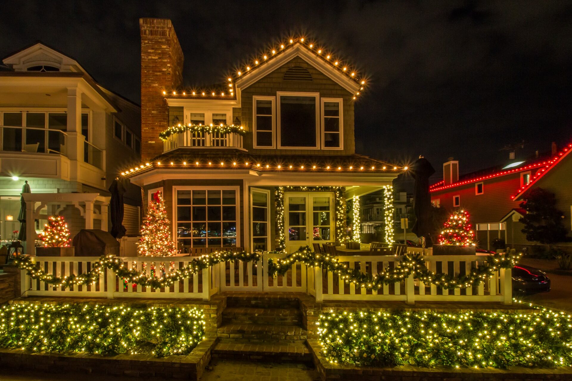 House with Christmas lighting