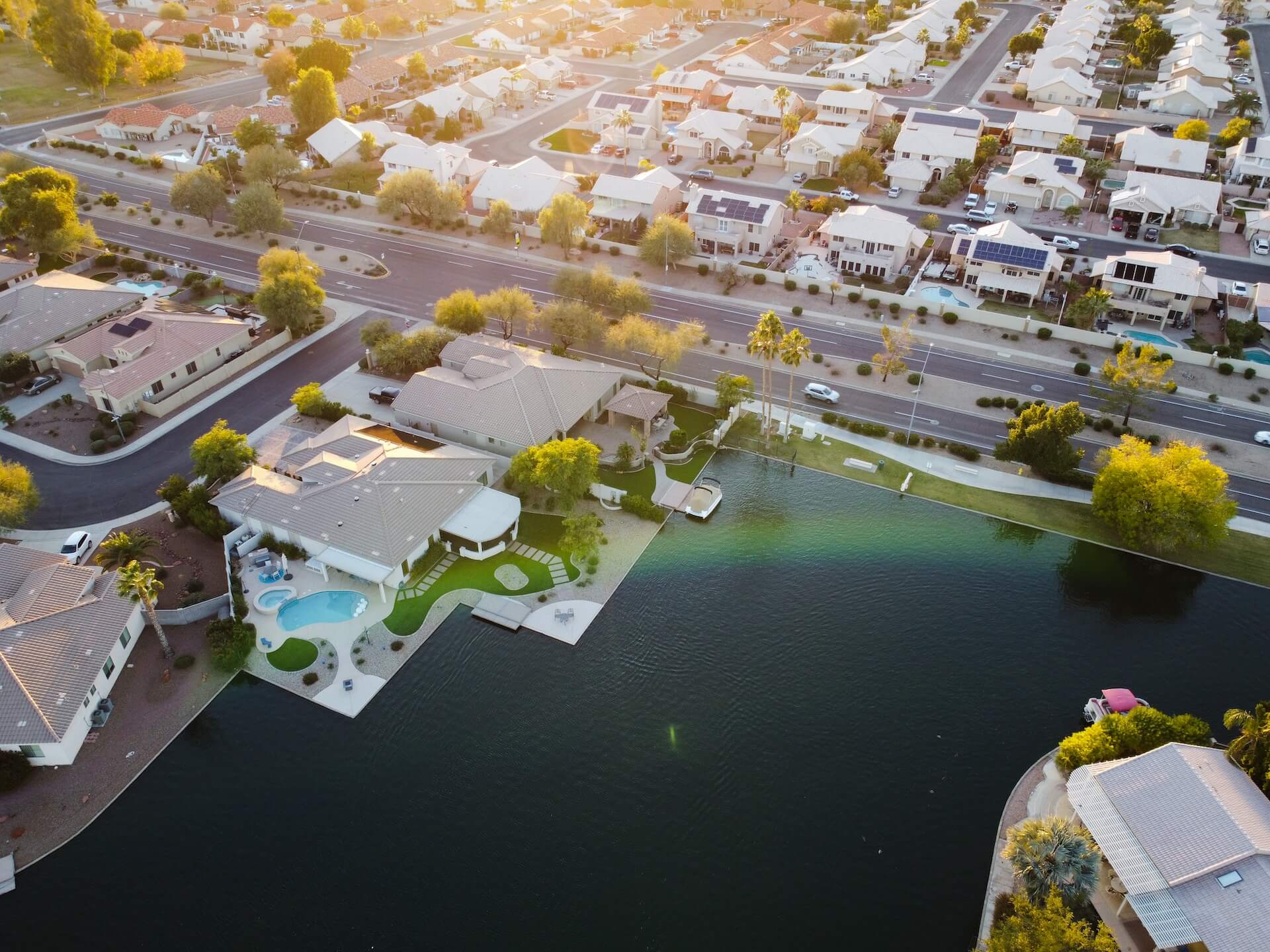 arial view of housing