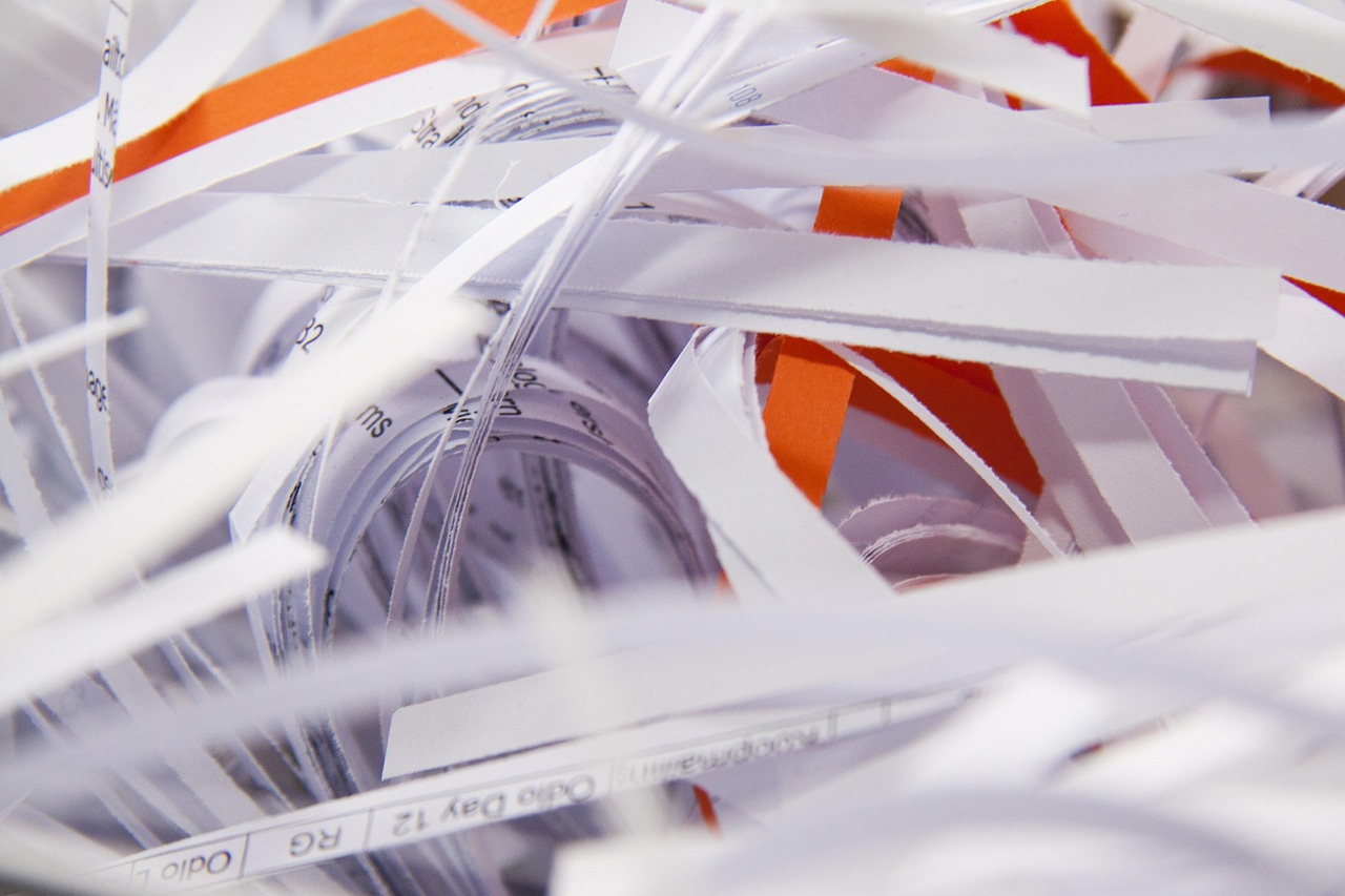 Shredded paper. Image by Pixabay
