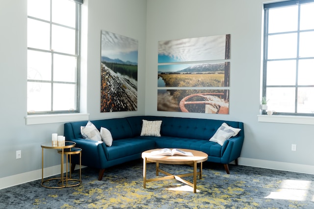 canvas prints over a sofa