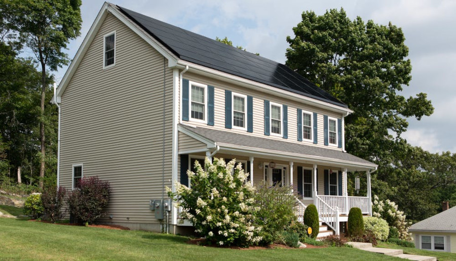 house with solar panels