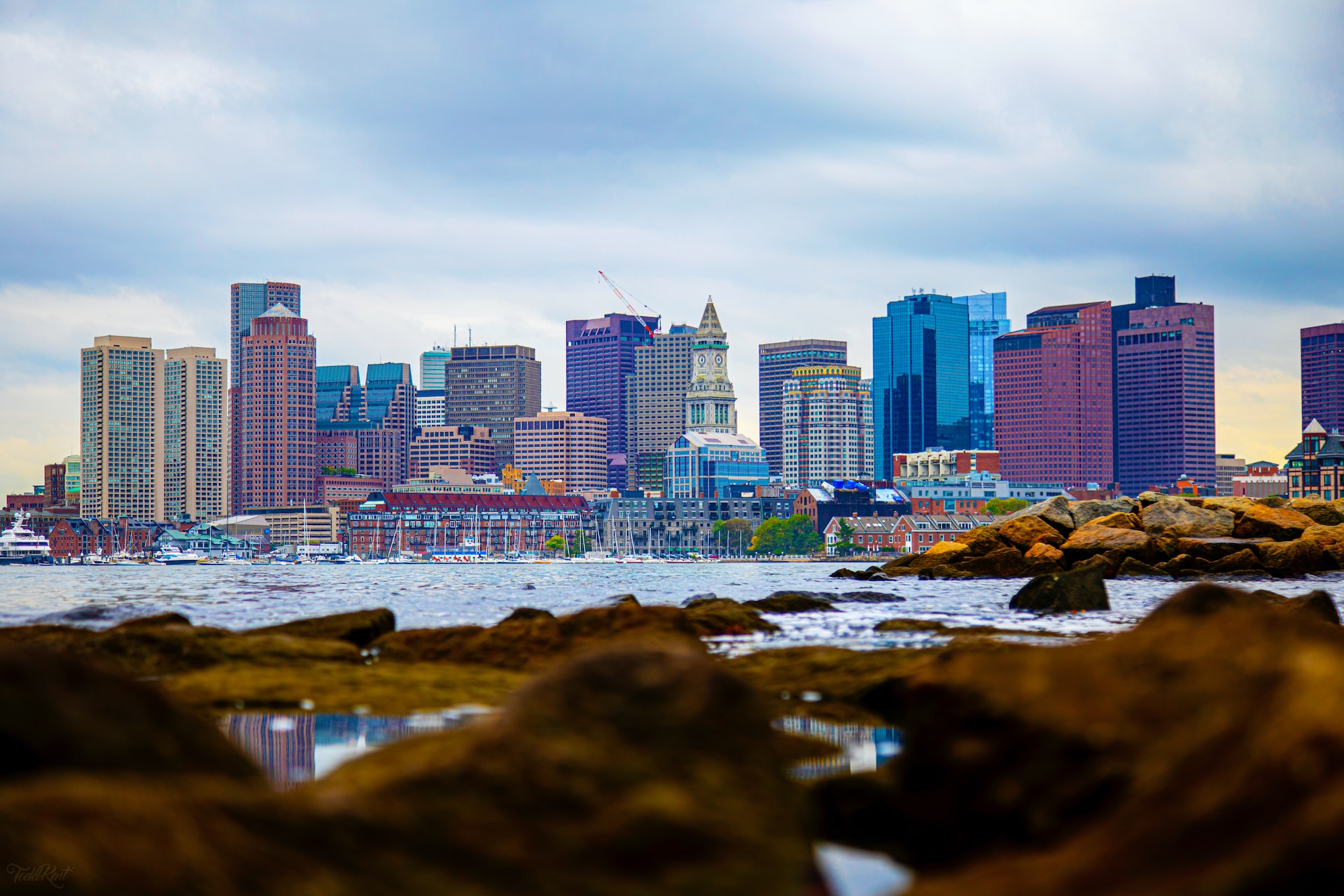 Boston skyline, ocean