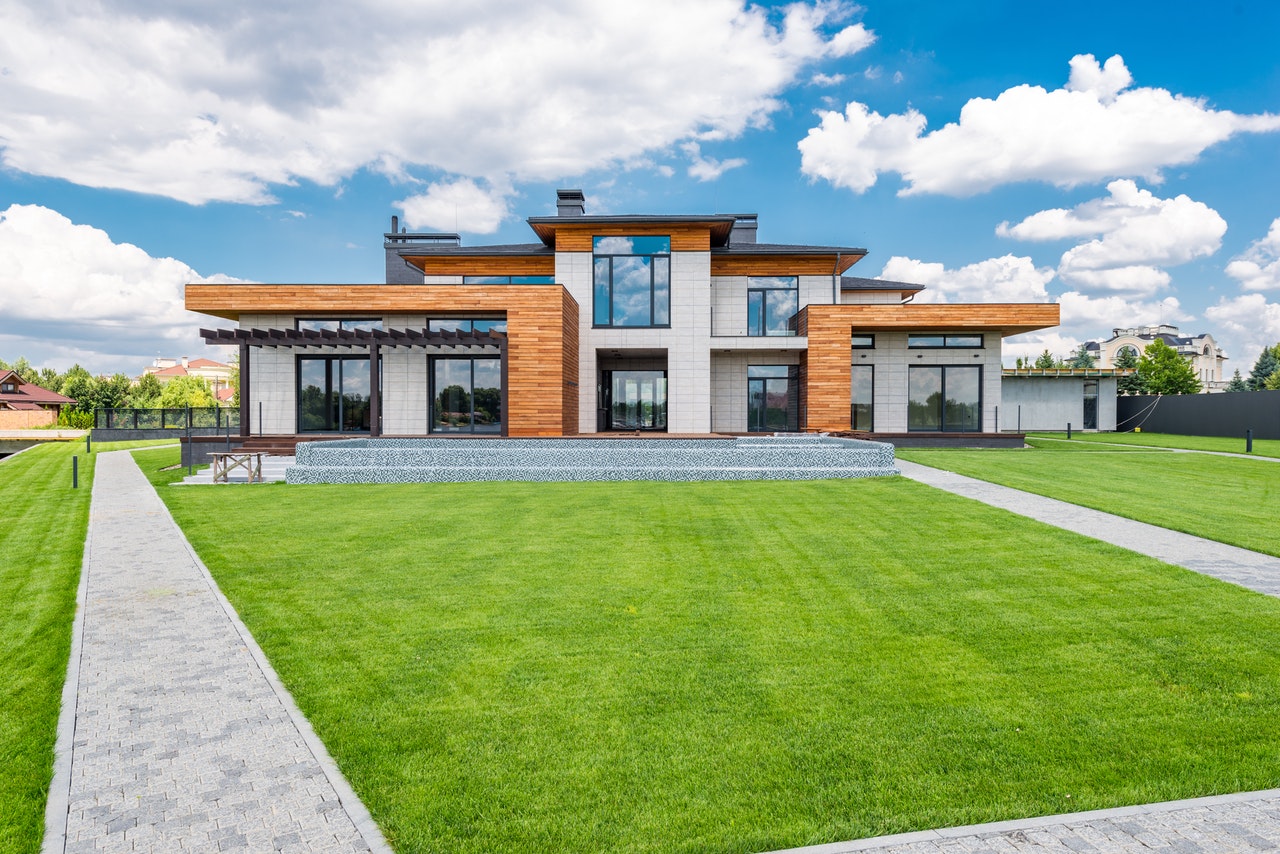 house with glass doors