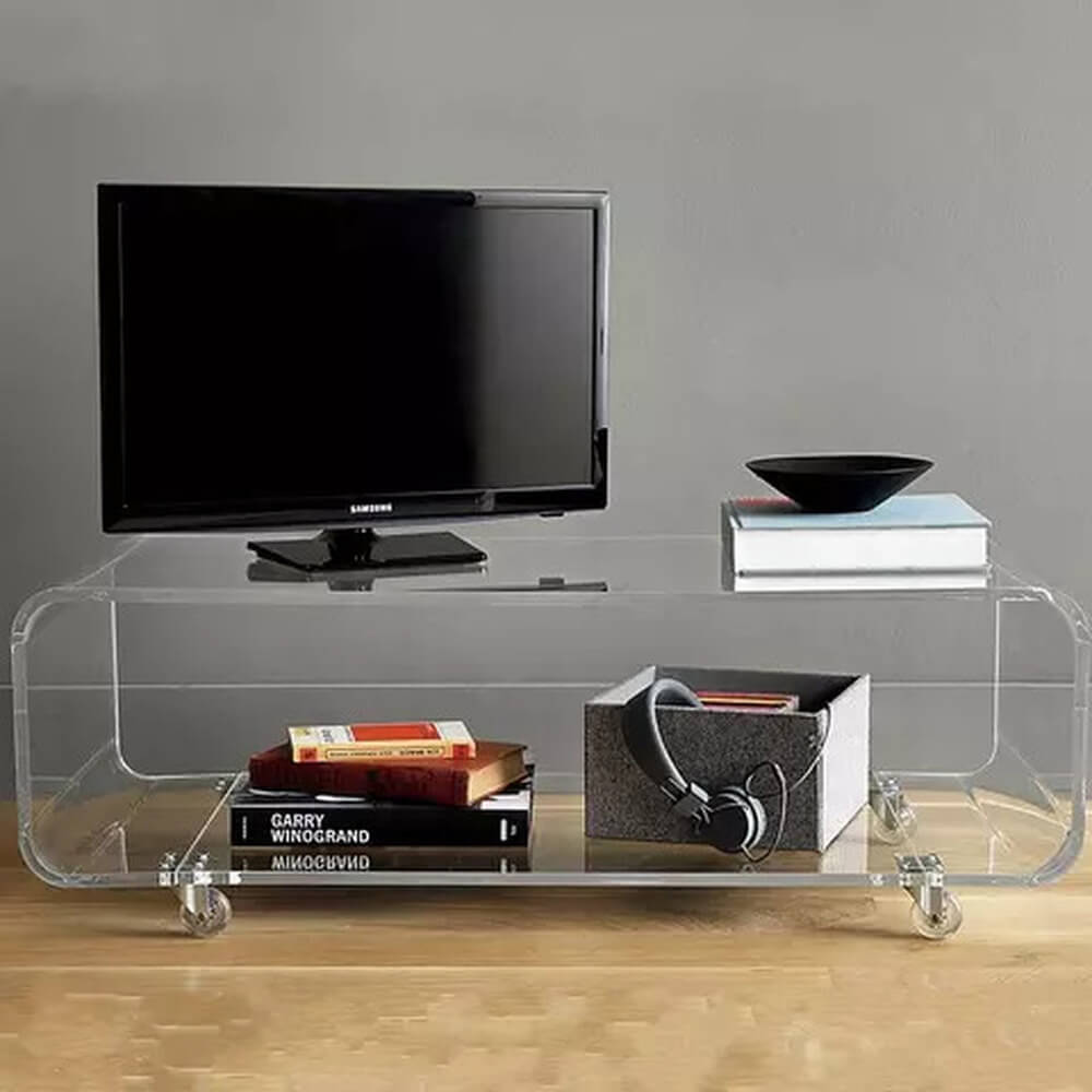TV on a acrylic stand