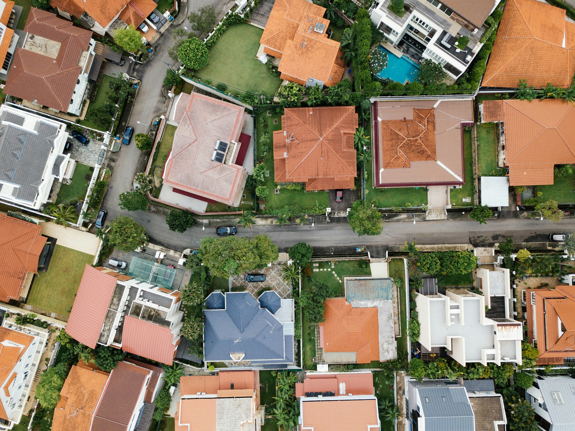 Arial view of houses