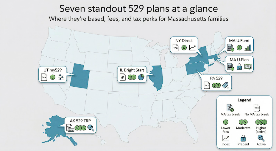 Seven standout 529 plans at a glance
