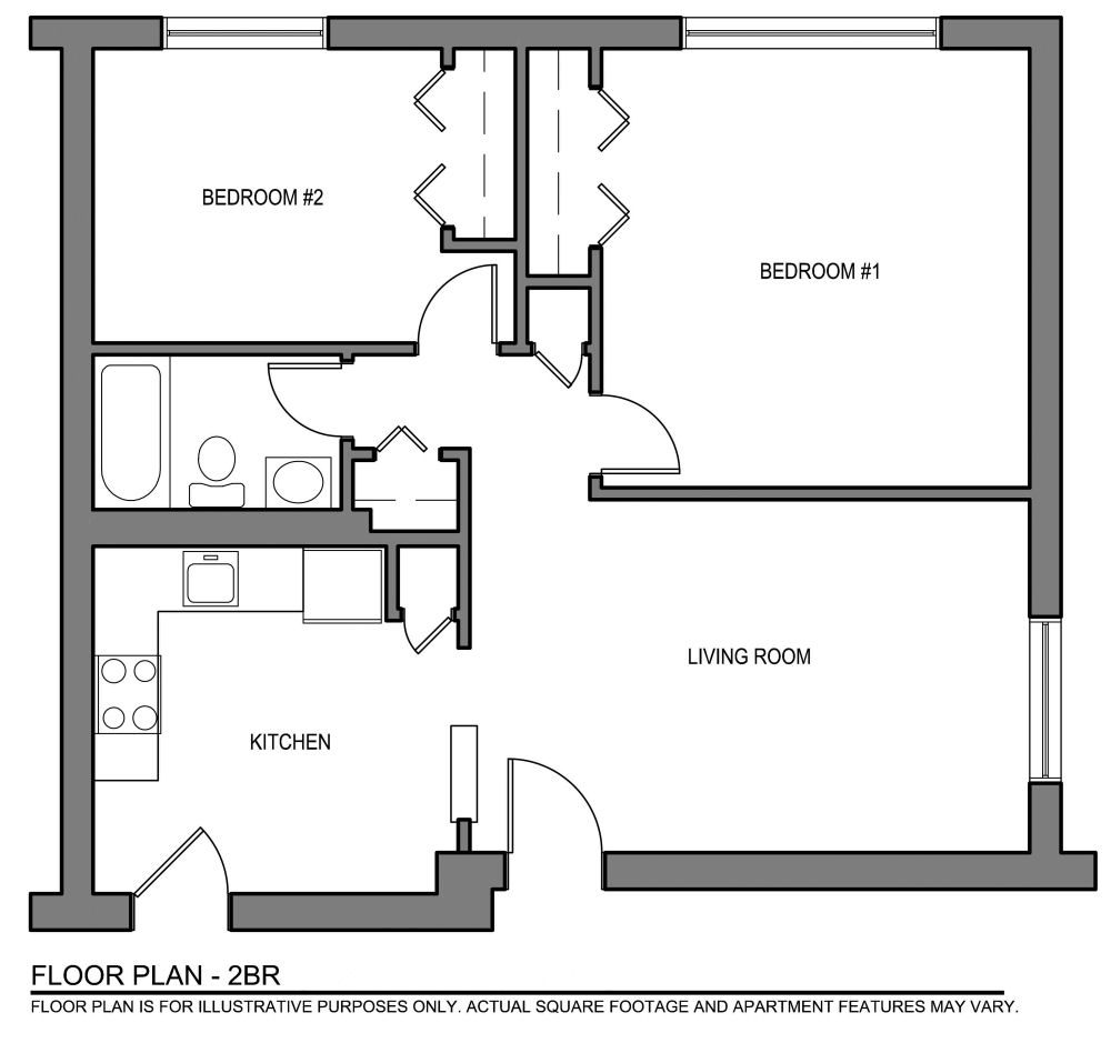 Floorplan for Quincy 2 bedroom