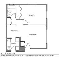 1 bedroom 665 - 745 sq. ft.