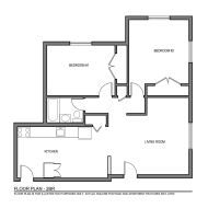 2 bedroom 875 sq. ft.