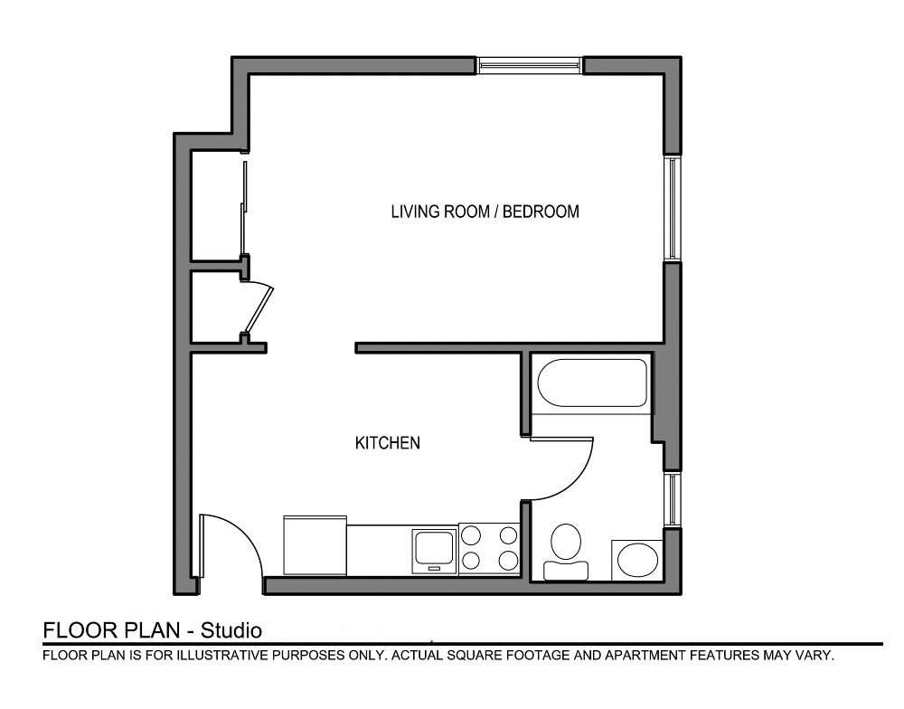 Floorplan for Waltham Studio