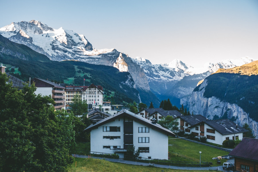 houses on a mountain area