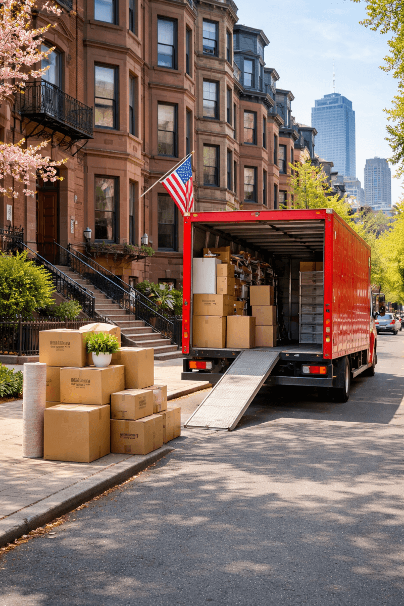 Moving truck in Boston