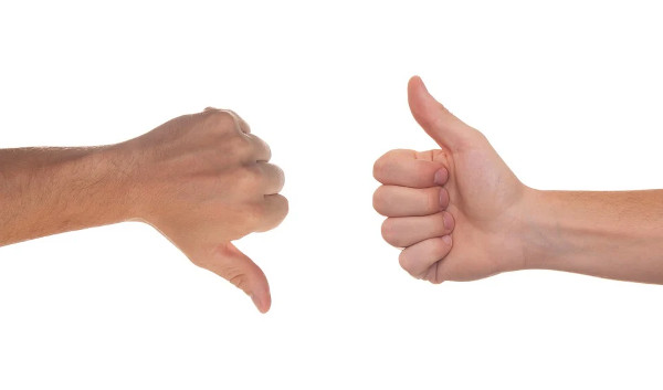 Thumbs up, Thumbs down, pros cons