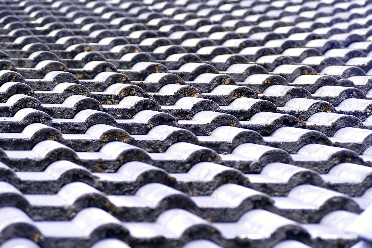 Roof tiles and roofers on a housetop. Image by Pixabay