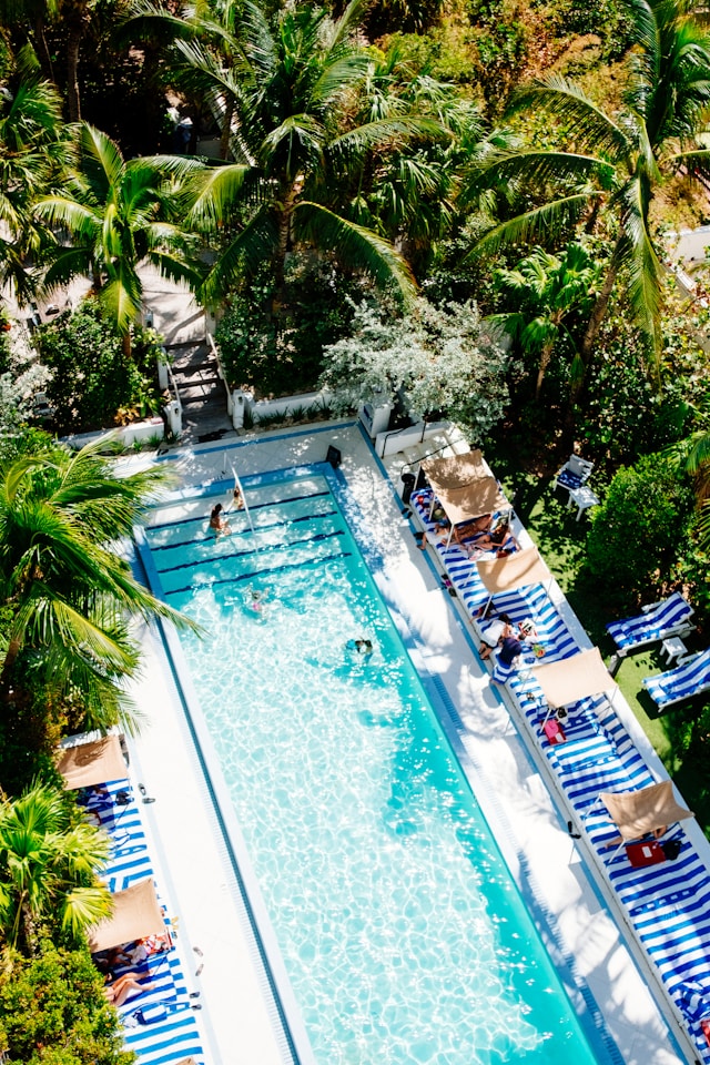 Arial view of a pool. Image by Unsplash