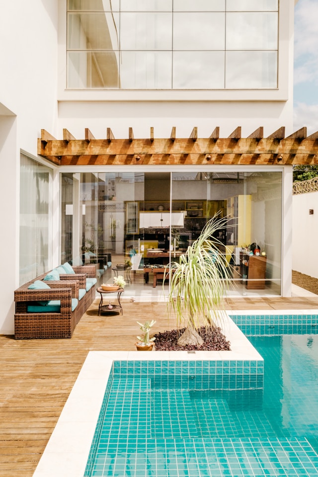 House with a pool. Image by Unsplash