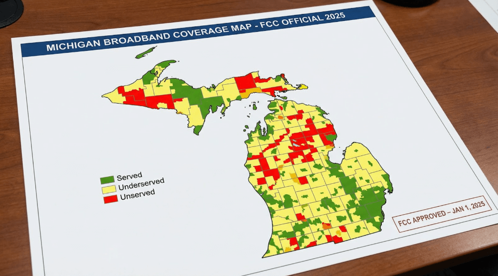 Michigan broadband coverage map