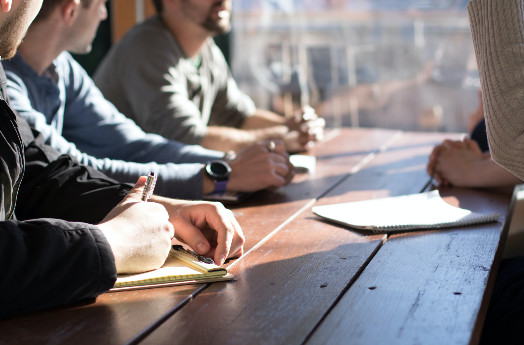 business meeting around a table