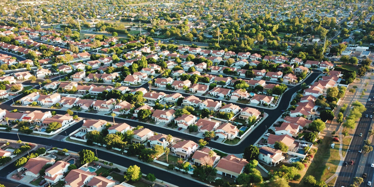 arial view of housing