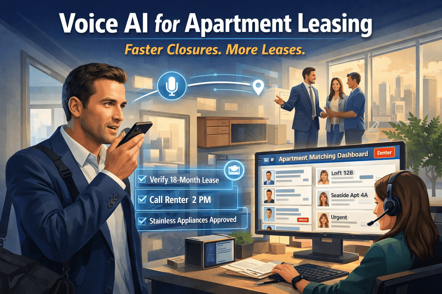 Voice AI for apartment leasing. Image by ChatGPT