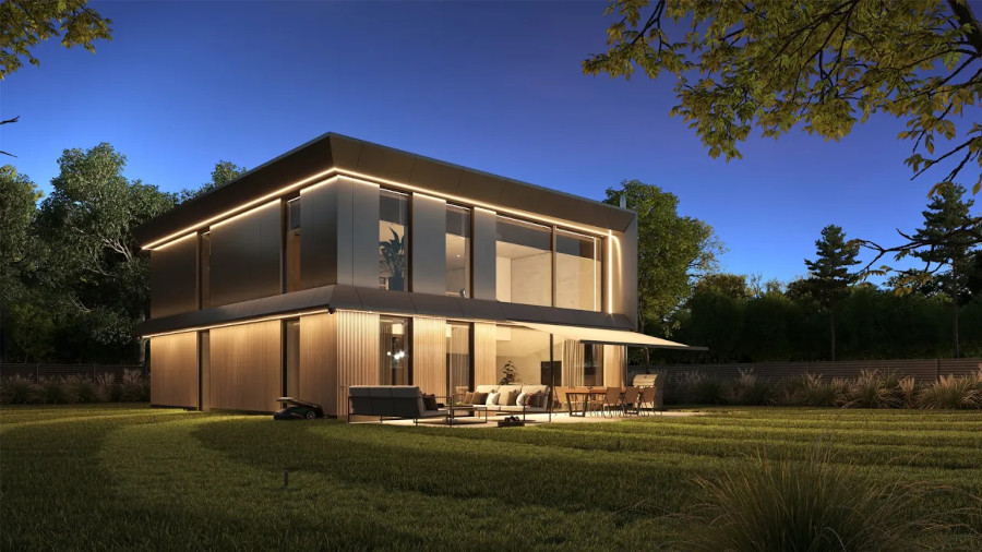 3d animation of a house exterior