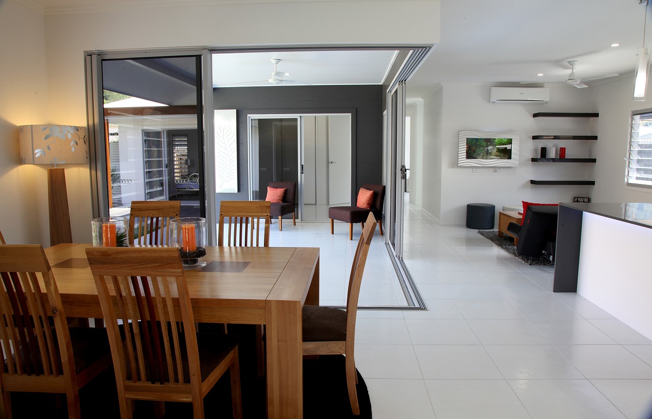 kitchen, dining area