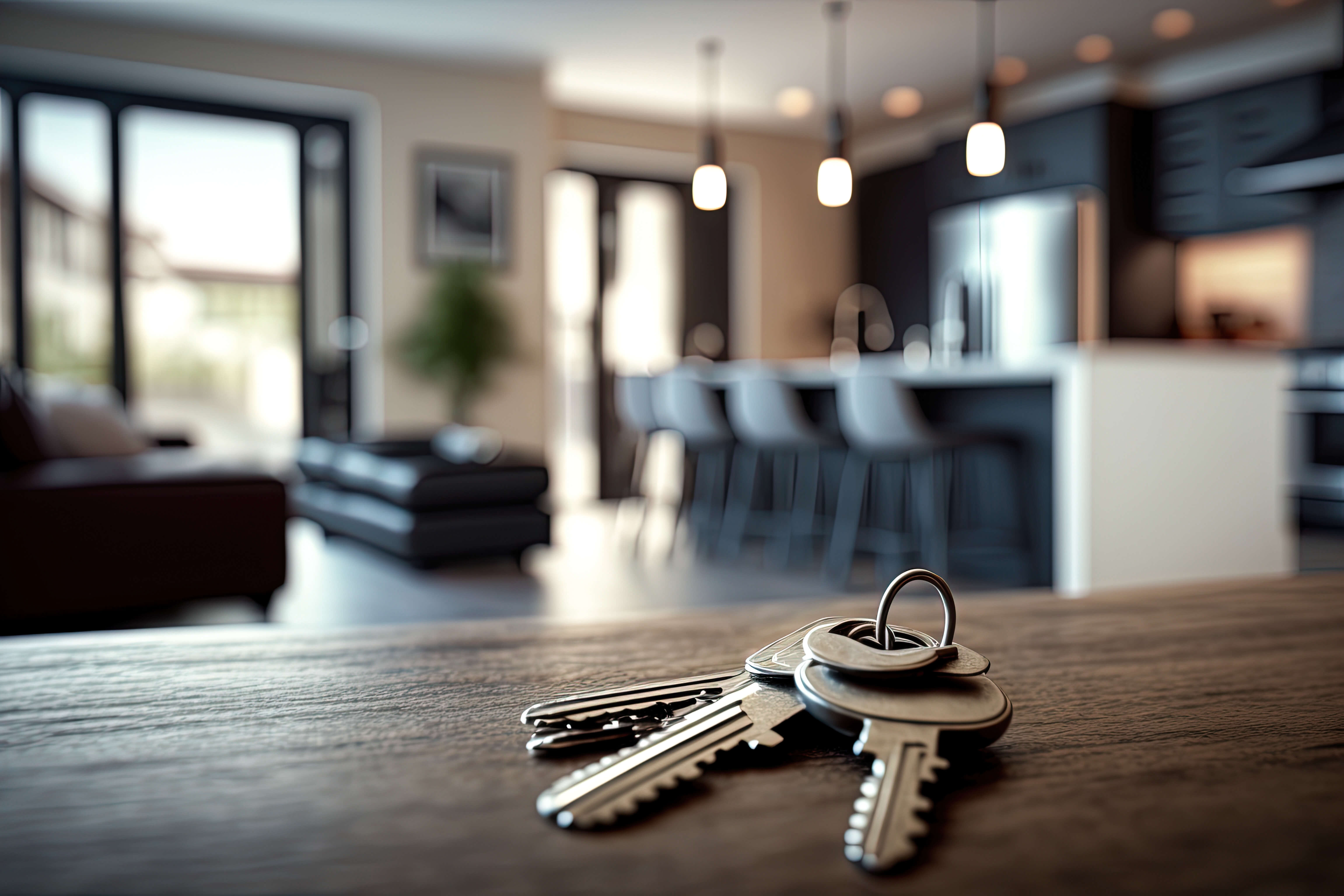 Keys on a kitchen table