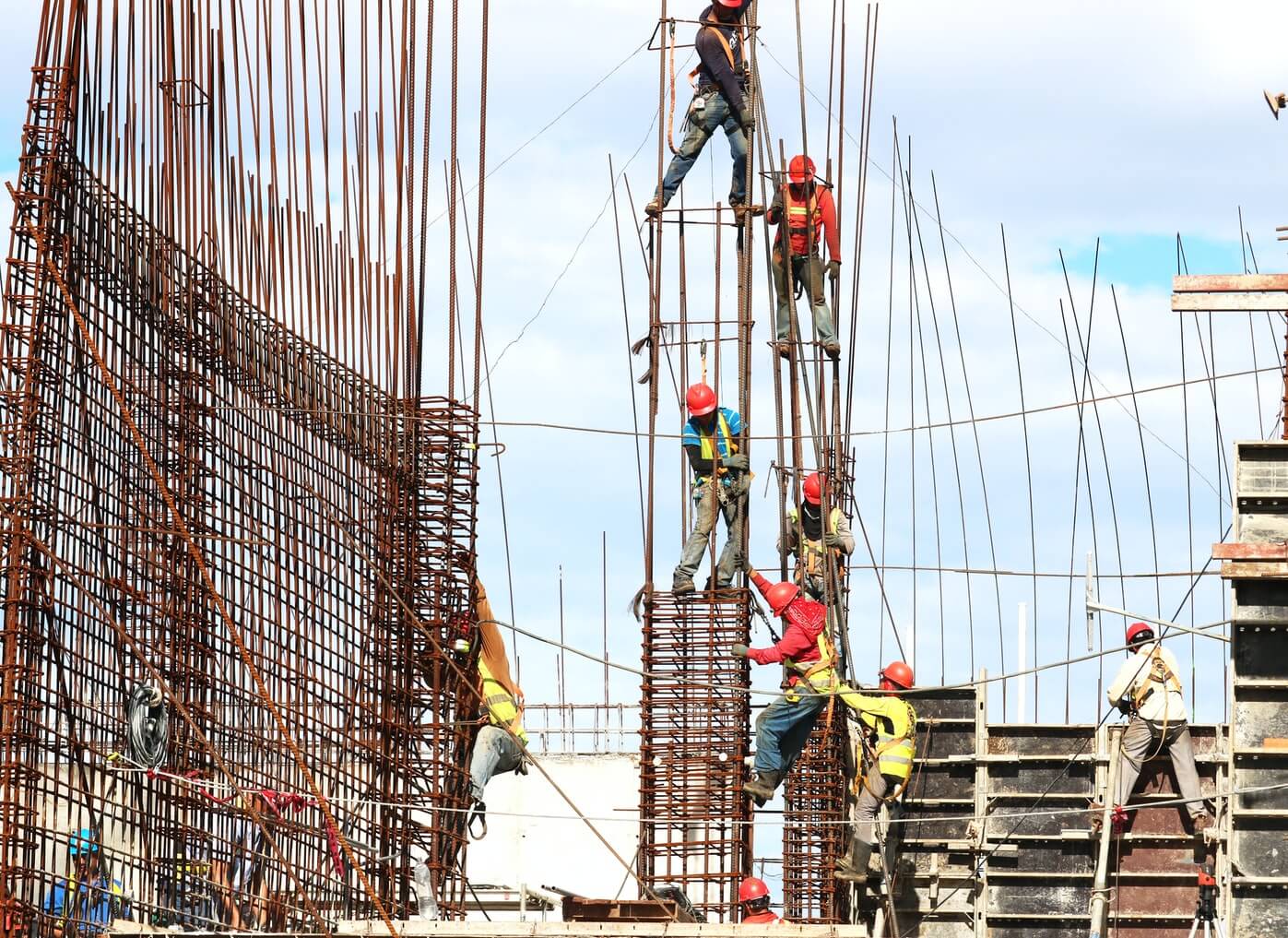 people at a construction site